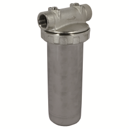 Wasserfilter Messing/Edelstahl 3-teilig, rot, 1&amp;quot; IG, ohne Filtereins&amp;#228;tze