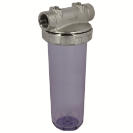 Wasserfilter Messing vern./Kunststoff 3-teilig, rot, 1&amp;quot; IG, ohne Filtereins&amp;#228;tze