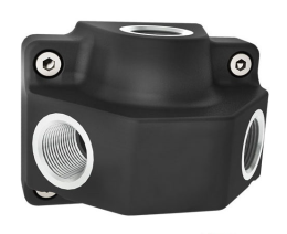 Druckluftsteckdose mit 1/2&amp;quot; Eingang und 2x 1/2&amp;quot; Anschluss