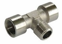 T-St&amp;#252;ck G 3/8&amp;quot; IG - AG BSPT - IG BSP, Messing vernickelt