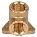 Wandadapter Messing mit 2 Ausgängen 1/2" IG