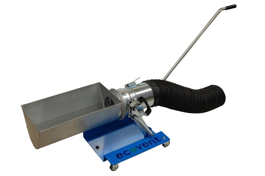 Abgastrichter mit fahrbarem Stativwagen und Handhabungsstange, DN 150