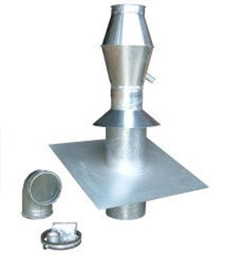 Ausblasrohrleitung 0 - 30&amp;#176;, &amp;#216; 160 mm.