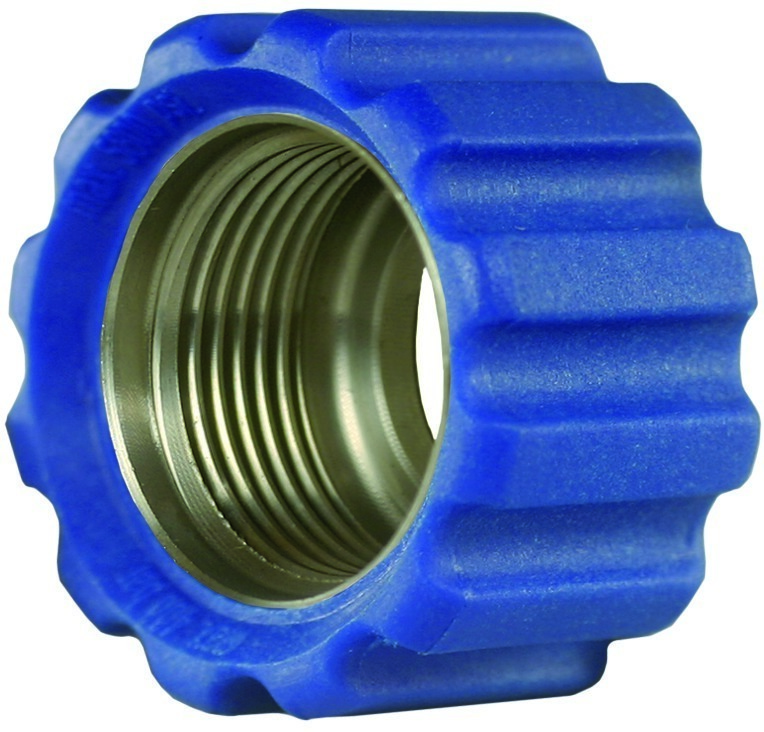 &amp;#220;berwurfmutter blau f&amp;#252;r Waschger&amp;#228;tepressnippel M22 IG, &amp;#216; = 16,4 mm