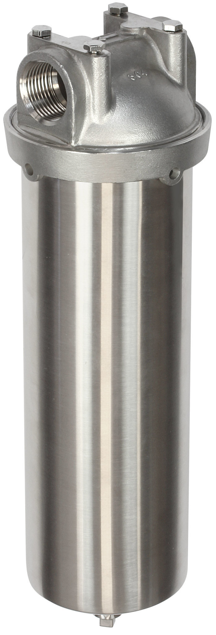 Wasserfilter Edelstahl 3-teilig, rot, 1&amp;quot; IG, ohne Filtereins&amp;#228;tze