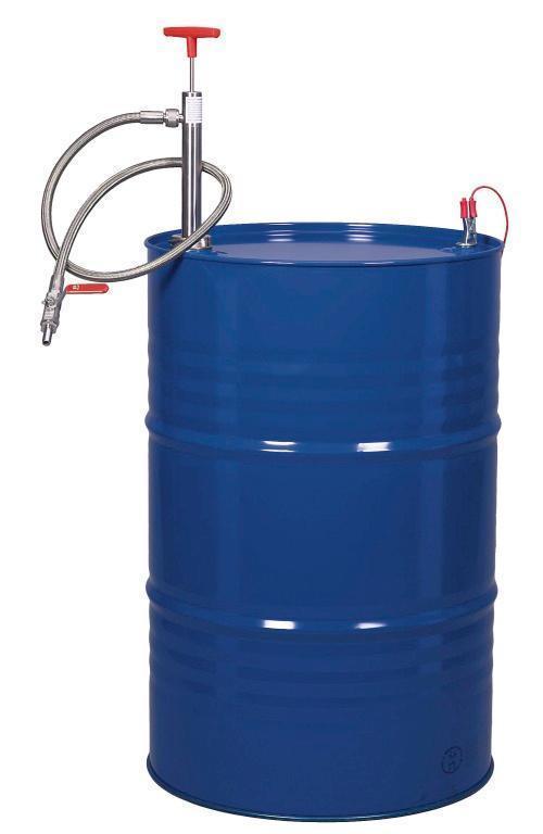 Fassliftpumpe Edelstahl mit Auslaufschlauch &amp;amp; Hahn