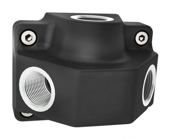 Druckluftsteckdose mit 1/2&amp;quot; Eingang und 2x 1/2&amp;quot; Anschluss