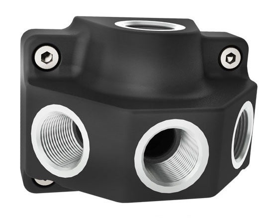 Druckluftsteckdose mit 1/2&amp;quot; Eingang und 3x 1/2&amp;quot; Anschluss