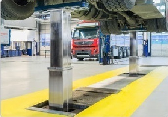 Unterflur Stempelhebeb&amp;#252;hne UL2 mit 2 Hebes&amp;#228;ulen, 2 x 15 Tonnen