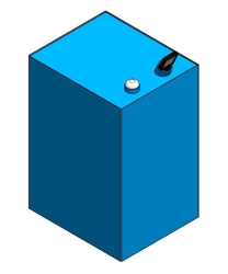 Falloelbehälter 250 lt CNS stehend, mit Anzeigeuhr und Entlüftungskappe