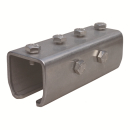 Schienenhalter und Verbindungsmuffe 80 mm lang, Edelstahl