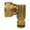 Wasserschnellkupplung Hahnst&#252;ck 3/4&quot; AG Messing 90&#176;