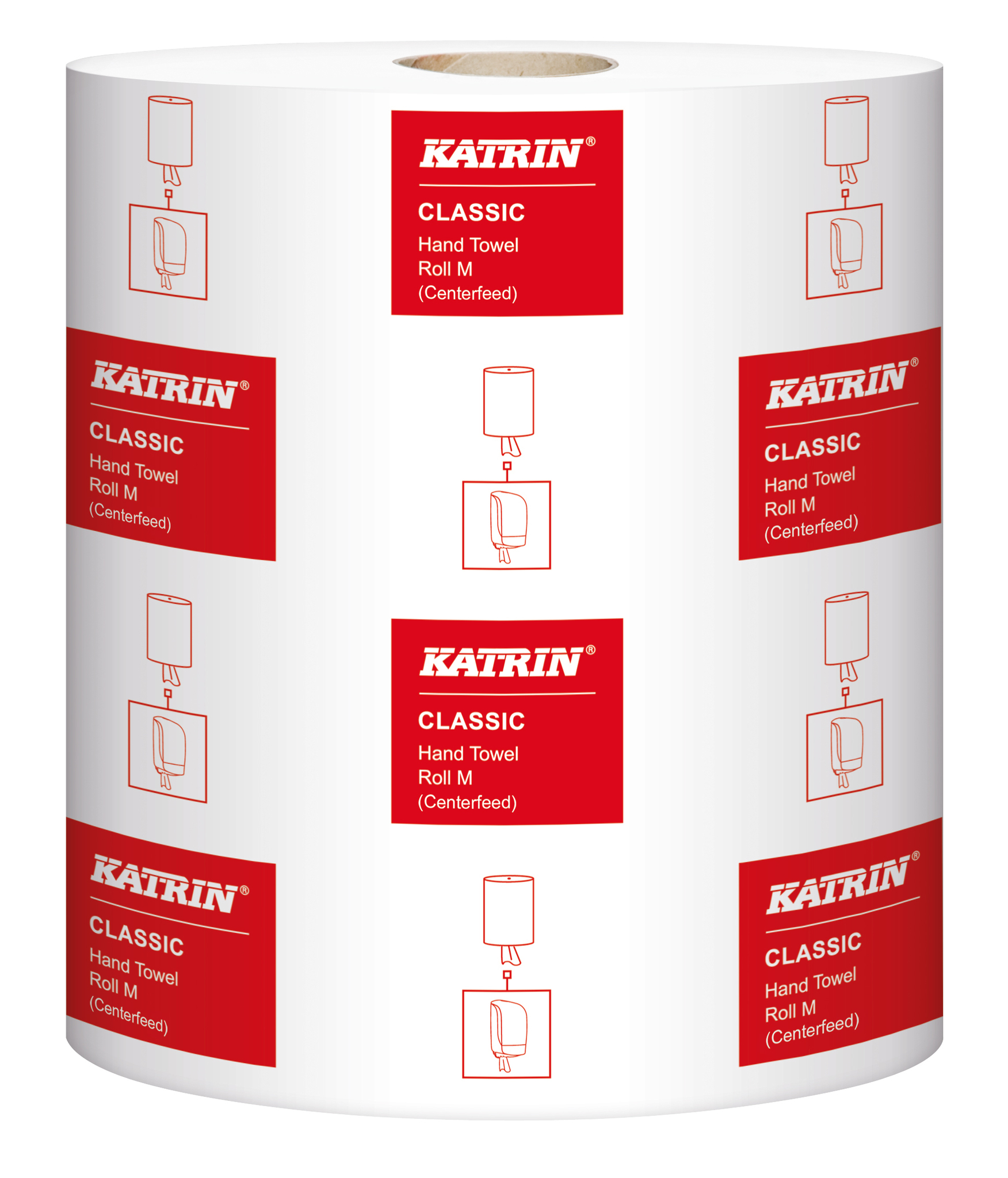 Katrin Handtuch-Rolle Classic M2 weiss, 2-lagig, mittig- und aussen-Entnahme