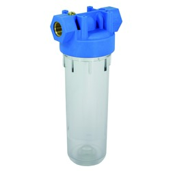 Wasserfilter Kunststoff 2-teilig, blaues Gehäuse, 3/4" IG, ohne Filtereinsätze