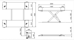 Scherenheber für den Reifenservice und Karrosserieshops Modell 1537E, 3000 Kg